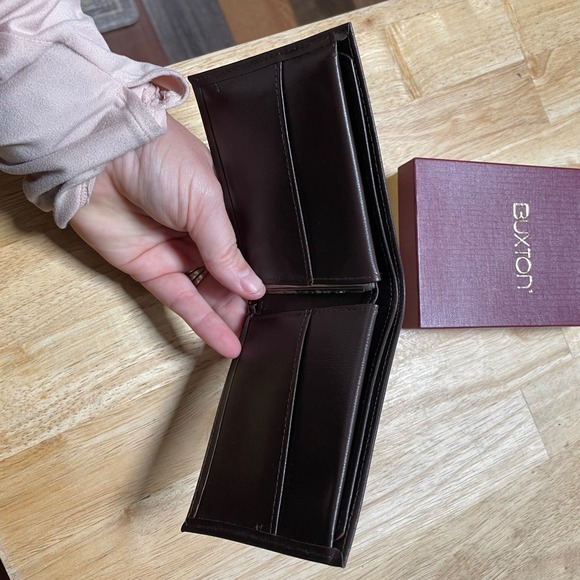 VTG Buxton genuine soft leather wallet billfold bifold new in box - Picture 3 of 4